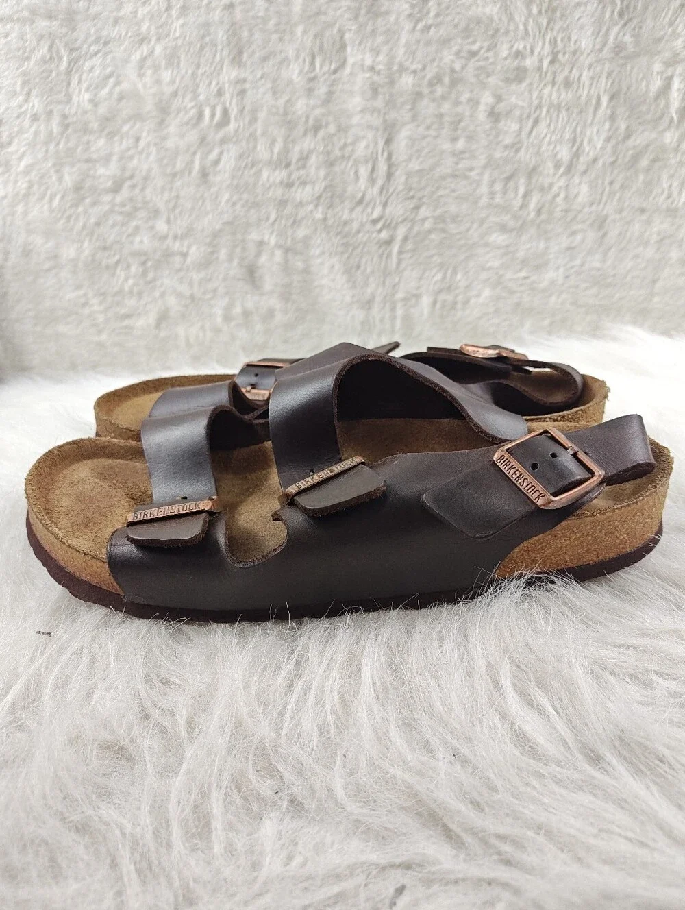 Birkenstock Milano Sandals Men's Brown Leather Sling Back - EU 43 (US 10